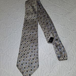 PERRY ELLIS PORTFOLIO Elegant Circle Pattern Tie in Gray and Blue